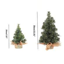 1入組20cm/30cm綠色小聖誕樹,配麻布底座,適用於商場節慶/櫥窗/桌面裝飾 - 綠色 - 查看 7