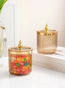 1pc Sealed Storage Jar For Candy, Snacks, Table Decoration - Camel - View 1