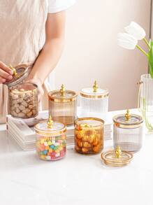 1pc Sealed Storage Jar For Candy, Snacks, Table Decoration - Camel - View 5