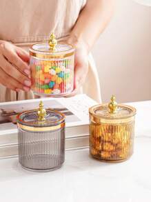 1pc Sealed Storage Jar For Candy, Snacks, Table Decoration - Camel - View 6