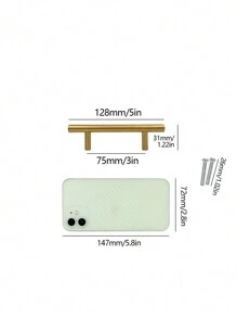 1pc/4pcs Black Golden Cupboard Handle Brushed Stainless Steel Kitchen Cabinet Door Knob Furniture Drawer Pull Hardware Pulls T Bar Handle - Gold - View 9