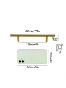 1pc/4pcs Black Golden Cupboard Handle Brushed Stainless Steel Kitchen Cabinet Door Knob Furniture Drawer Pull Hardware Pulls T Bar Handle - Gold - View 7