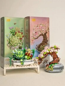 植物系列套裝,盆栽套裝,花束積木套裝,盆栽櫻花積木,426塊花束積木,適合成年人,家居裝飾,櫻花盆栽積木,人造花積木套裝,適合送禮,創意植物盆景家居裝飾,diy成年/青少年花束積木 - 彩色 - 查看 6
