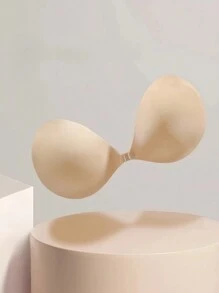 1對經典圓形杯推進自粘肌膚色胸墊 - 杏色 - 查看 1