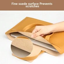 Bolsa De Piel Pu Para Computadora Portátil De 13-16 Pulgadas, Portátil - Gris - Ver 5