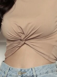 Women Tops - Màu Khaki - Xem 4