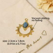 1入組天然石頭吊墜和18k鍍金鈦鋼鏈配件,適用於diy珠寶製作 - 金色 - 查看 16