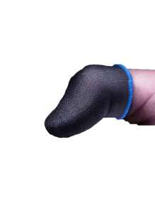 8pcs/set Breathable finger sleeve Gaming controller - sweatproof, scratch free, touch screen gaming thumb glove - Black With Blue Edges - View 4