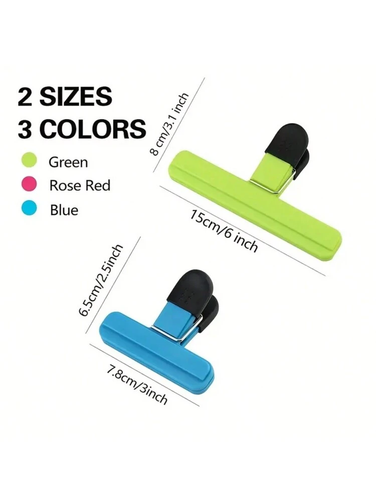 1set 3pcs Multiple Color Food Bag Clips Pp Sealer Clip For Milk Powder/nuts/tea/wet Bags Plastic Bags Clamp