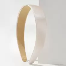 1pc Wide Macaron Bright Color Solid Glossy Headband (3cm Width) Or Wide Fabric Headband Casual Tiaras,Hairband,Hair Hoop Headbands ,Makeup Headband Hair Accessories Head Accessories - Beige - View 3