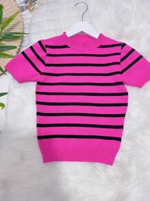 Women Knit Tops - 玫紅色 - 查看 2