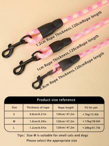 1pc Two Tone Pet Leash For Dog For Outdoor Anti-lost - Pink - View 6