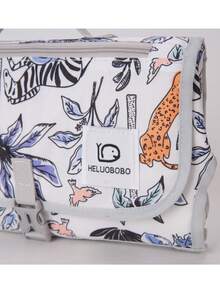 新到貨可摺疊的媽媽寶寶尿布袋,大容量牛津布印花儲物手提袋,可掛在嬰兒車上,含衛生紙置物袋 - 藍色 - 查看 8