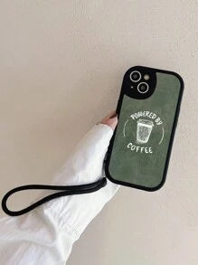 1 件咖啡素描圖案手機殼帶掛繩,相容於 Iphone - 彩色 - 查看 3