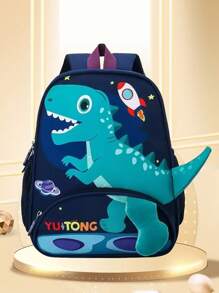 Boys' Backpack Dinosaur Pattern Cartoon Bookbag For 2-6 Year Old Kids, With Anti-lost Buckle