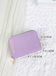 双拉链钱包男士灰色银行 ID 11 位 PU 保护套硬币防盗超薄轻便便携式现金身份证卡硬币袋短钱包小袋小口袋钱包生日礼物周年情人节女士女孩青少年大学生学校学生男士礼品袋礼物休闲卡夹钱包名片夹信用卡夹女士女士钱包迷你钱包钱包钱包卡包 - 紫色 - 查看 4