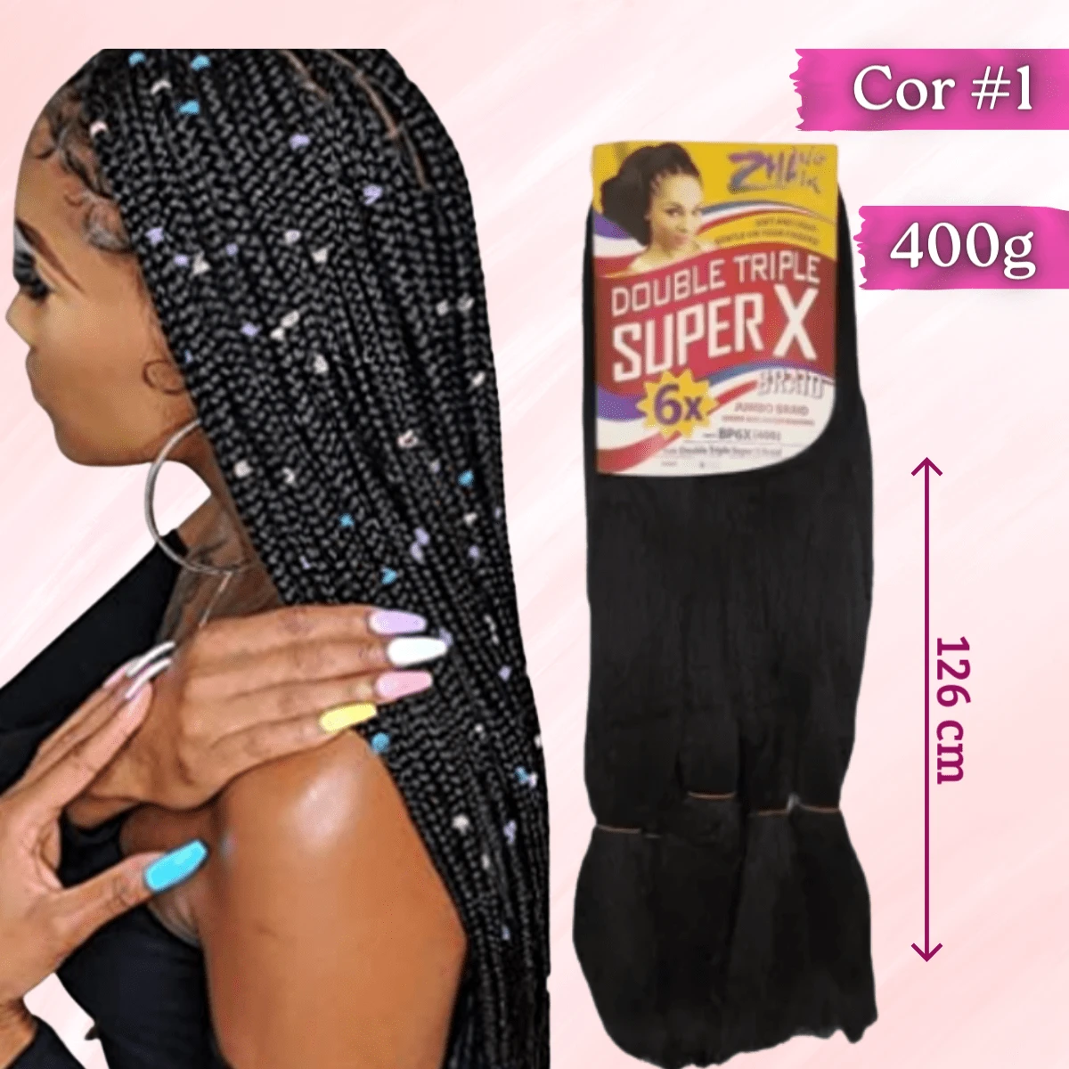Super Jumbo Jumbao Pacotao 400 Gramas Super X + Aneis - Preto - Visão 1