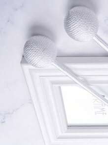 1 Miếng Giường đôi tiêu chuẩn Trái bóng Xoắn Móc rèm - trắng - Xem 4
