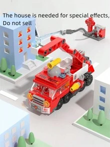 警車、工程車、消防車、戰車主題街市擺攤玩具、小顆粒拼砌積木 - 彩色 - 查看 2