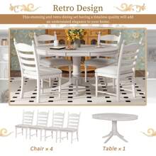 Nestfair 5-Piece Round Dining Table with 4-Chairs