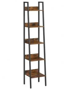 VASAGLE Bücherregal, Leiterregal 5 Ebenen, schmales Regal, offenes Standregal für Arbeitszimmer, Wohnzimmer, Schlafzimmer, Küche, Industrie-Design