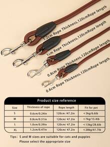 1pc Minimalist Pet Leash For Dog For Outdoor - Rust Brown - View 6