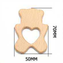 1pc Natural Unpainted Elmwood Crafts Animal Shaped Wooden Decorative Items & Toys - Beige - View 8