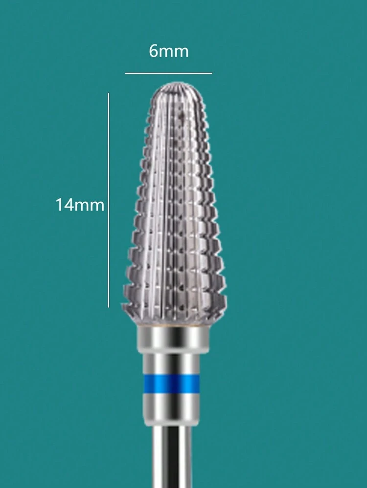 1Pc 5 In 1 Carbide Tungsten Nail Polishing Head Dual Rotation Nail Bit 3/32 Shank Tornado Fast Remove Acrylic Hard Gel Manucure Milling Cutters (M) Cuticle Remover Bits For Home Salon,Nail Supplies,Nail Tools,Nail Art Tools,Back To School,Nails,Nail Tools For Press On Nails