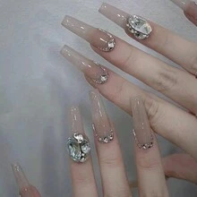 White-300pcs Flatback/Pointed Bottom Round Rhinestone Plus 20pcs Shaped Large Nail Rhinestones DIY Nail Charms Nail Gems Nail Supplies - White - View 2