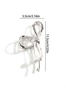 1 kẹp tóc trang trí ngọc trai bất đối xứng cho nữ dùng hàng ngày - Bạc - Xem 4