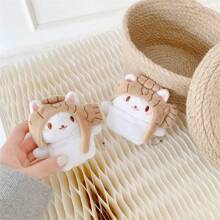 Winter Apple Cute Fluffy Cat Earphone Case Compatible With Airpods1/2/Airpods Pro/Airpods 3/Airpods Pro (2nd Generation), Earphones Not Included - White - View 3