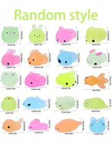 20入組 Squishys 麻糬 Squishy 玩具在黑暗中發光派對禮物 - 迷你卡哇伊 Squishys 麻糬動物減壓 Squishy 包 Squishy 貓 Squishys 帶儲物盒 - 彩色 - 查看 3