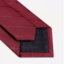 1件男士手工製作的酒紅色新郎禮服領帶，適合日常和婚禮穿著，也可隨意配搭。 - 酒紅色 - 查看 8
