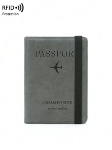 CHARM INFINITE Rfid 屏蔽防水輕型護照夾多功能旅行錢包 - 灰色 - 查看 4