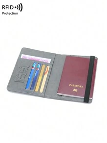 CHARM INFINITE Rfid 屏蔽防水輕型護照夾多功能旅行錢包 - 灰色 - 查看 6