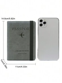 CHARM INFINITE Rfid 屏蔽防水輕型護照夾多功能旅行錢包 - 灰色 - 查看 10