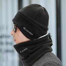 Gorro con Bufanda Gorro Invierno Primavera para Hombre y Mujer Tejido de Punto - Café integral - Ver 5