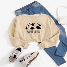 Women Sweatshirts - Màu be - Xem 2