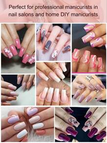 960 Cái/hộp Full Cover Móng Tay Giả Gel Mềm Đầu Trung Bình Dài Vuông Nửa Mờ Trong Suốt Mở Rộng Nhanh Ấn Vào Móng Tay Cho DIY Nail Salon Và Đồ Dùng Làm Móng Tại Nhà - Trong sáng - Xem 5