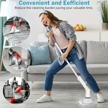 電動旋轉刷,具備兩種速度的電動浴室刷子,可調節伸縮手臂,6個可替換清潔刷頭,適用於浴室、浴缸、地磚等地面清潔刷子