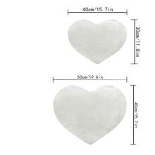1pc Heart-shaped Carpet Mat For Bedroom Bedside, Sofa Cushion, Foot Pad, Soft And Durable, Peach Pink - White - View 6
