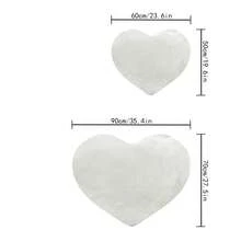1pc Heart-shaped Carpet Mat For Bedroom Bedside, Sofa Cushion, Foot Pad, Soft And Durable, Peach Pink - White - View 7