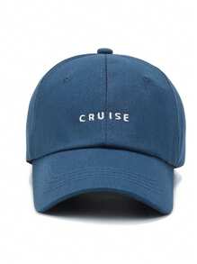 Fashionable Cruise Beige Letter Design Baseball Cap - Blue - View 2