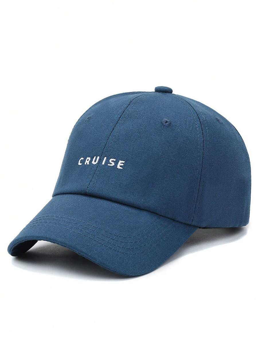 Fashionable Cruise Beige Letter Design Baseball Cap - Blue - View 1