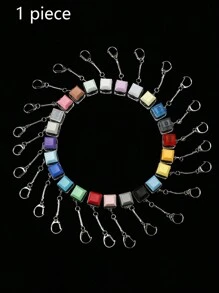 1pc Cyberpunk Style Mechanical Keyboard Tester Stress Relief Keychain, Relieves Restlessness And Anxiety - White - View 1