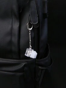 1pc Cyberpunk Style Mechanical Keyboard Tester Stress Relief Keychain, Relieves Restlessness And Anxiety - White - View 2