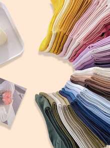 10 双随机女士简约糖果渐变色运动中筒袜，返校青少年跑步徒步训练袜，旅行露营袜节日生日礼物