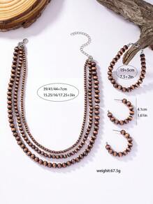 Set joya con cuenta - Bronce - Ver 3