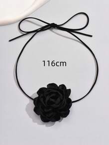 1 件丝带蕾丝颈带复古华丽花朵颈链时尚装饰适合派对和日常使用情人节、妈妈、母亲、母亲节、礼物 - 黑色 - 查看 4