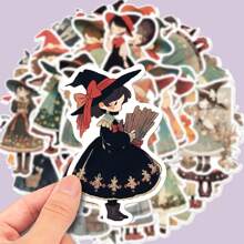 50 張/套卡通女巫塗鴉貼紙,用於裝飾手機、筆記本電腦、手提箱、筆記本等。 - 杏色 - 查看 4